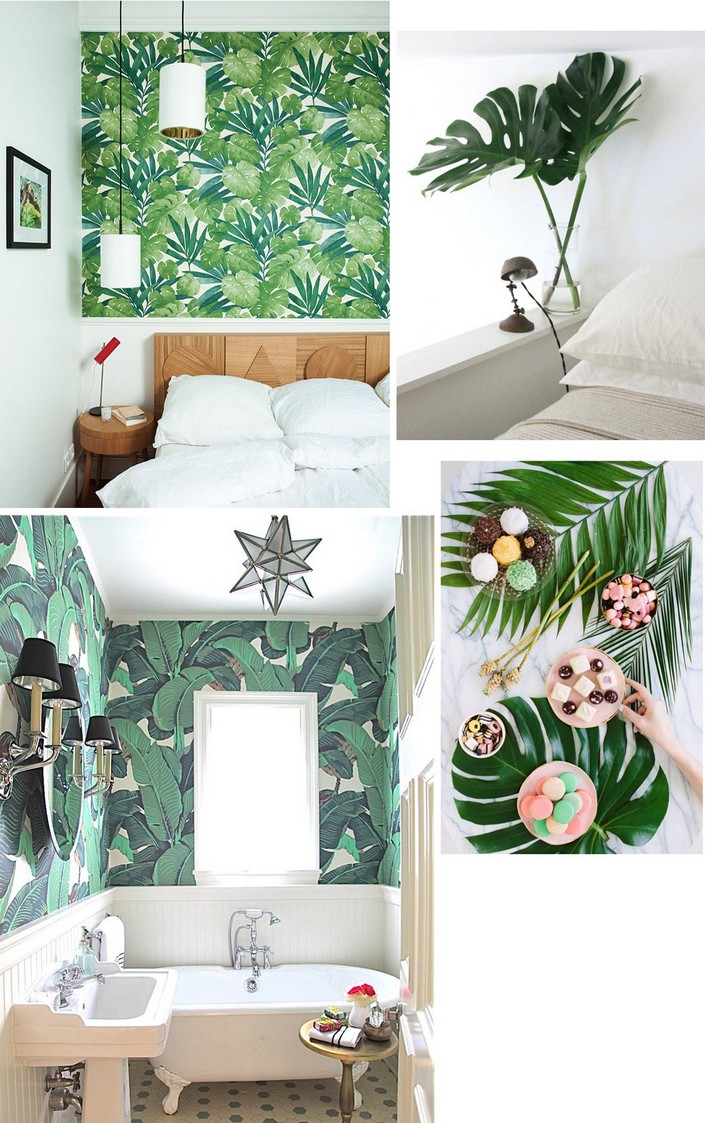 Home decor Ideas: Use tropical leaves