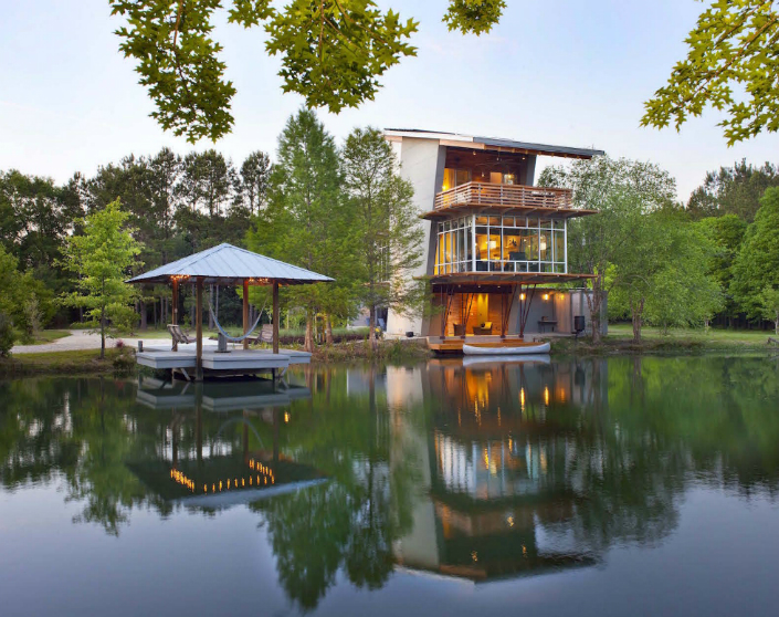 contemporary house, contemporary architecture, pond house, Holly & Smith Architects, architecture, BRABBU