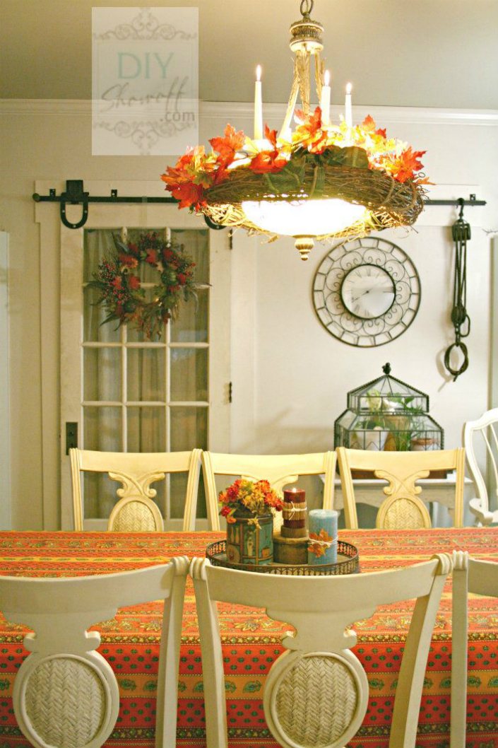 fall decorating room dining decor tablescapes diy festival autumn chandelier decoration years table sharing digsdigs cozy beautiful farmhouse related history