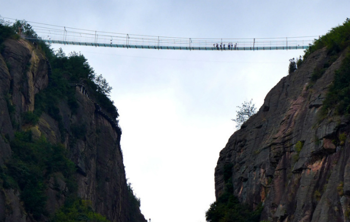 Would you dare to cross this glass suspension bridge china