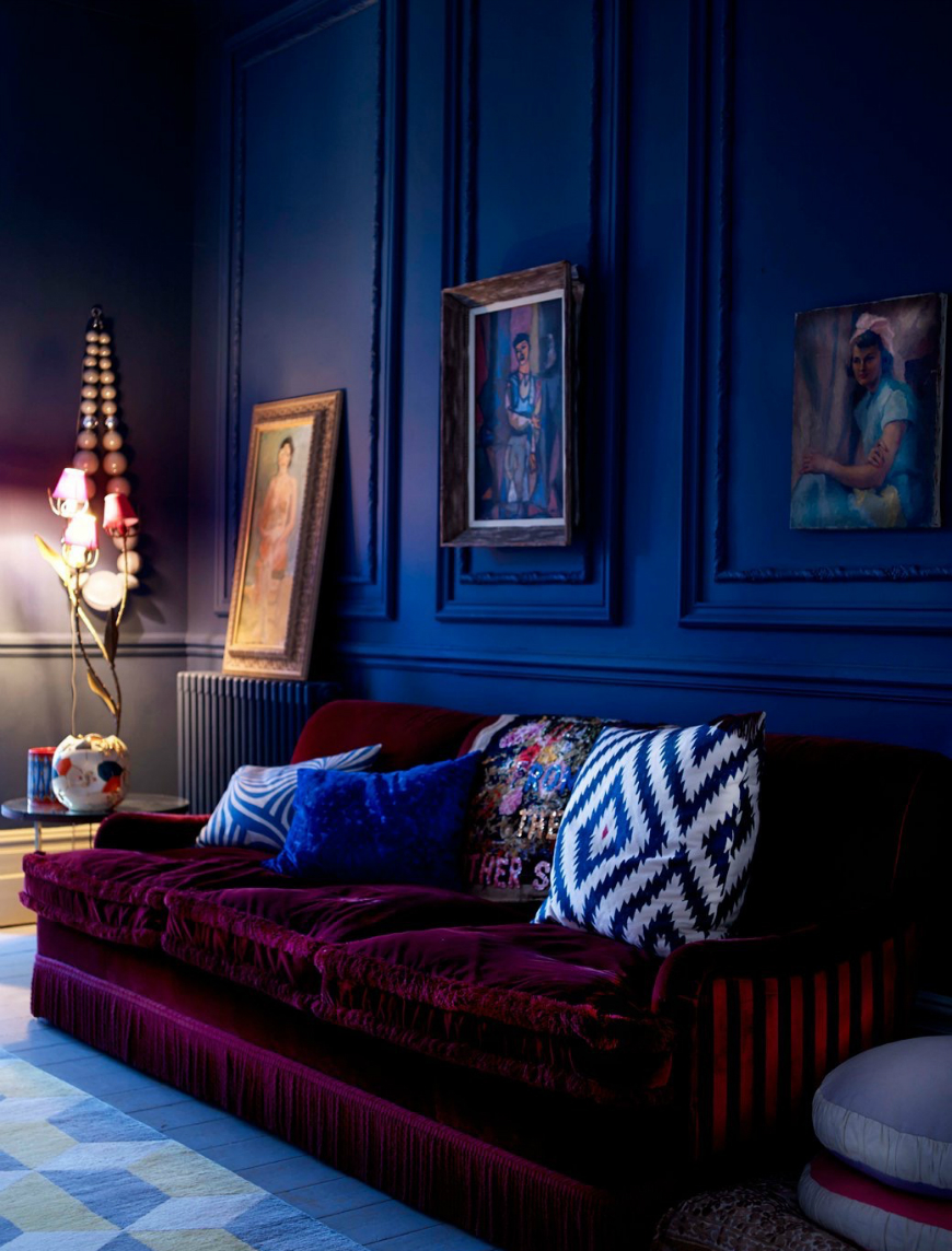 Blue living room design