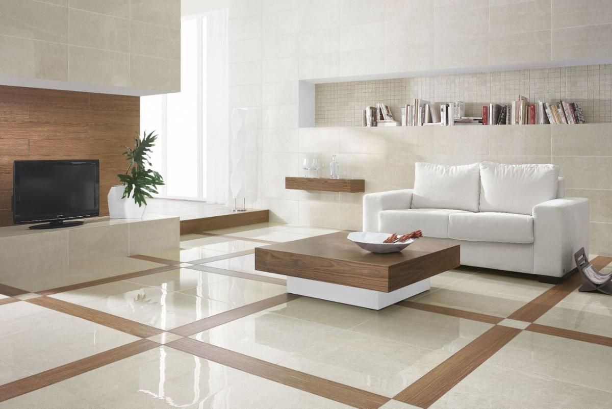 Patterned Floor Tile In Living Room