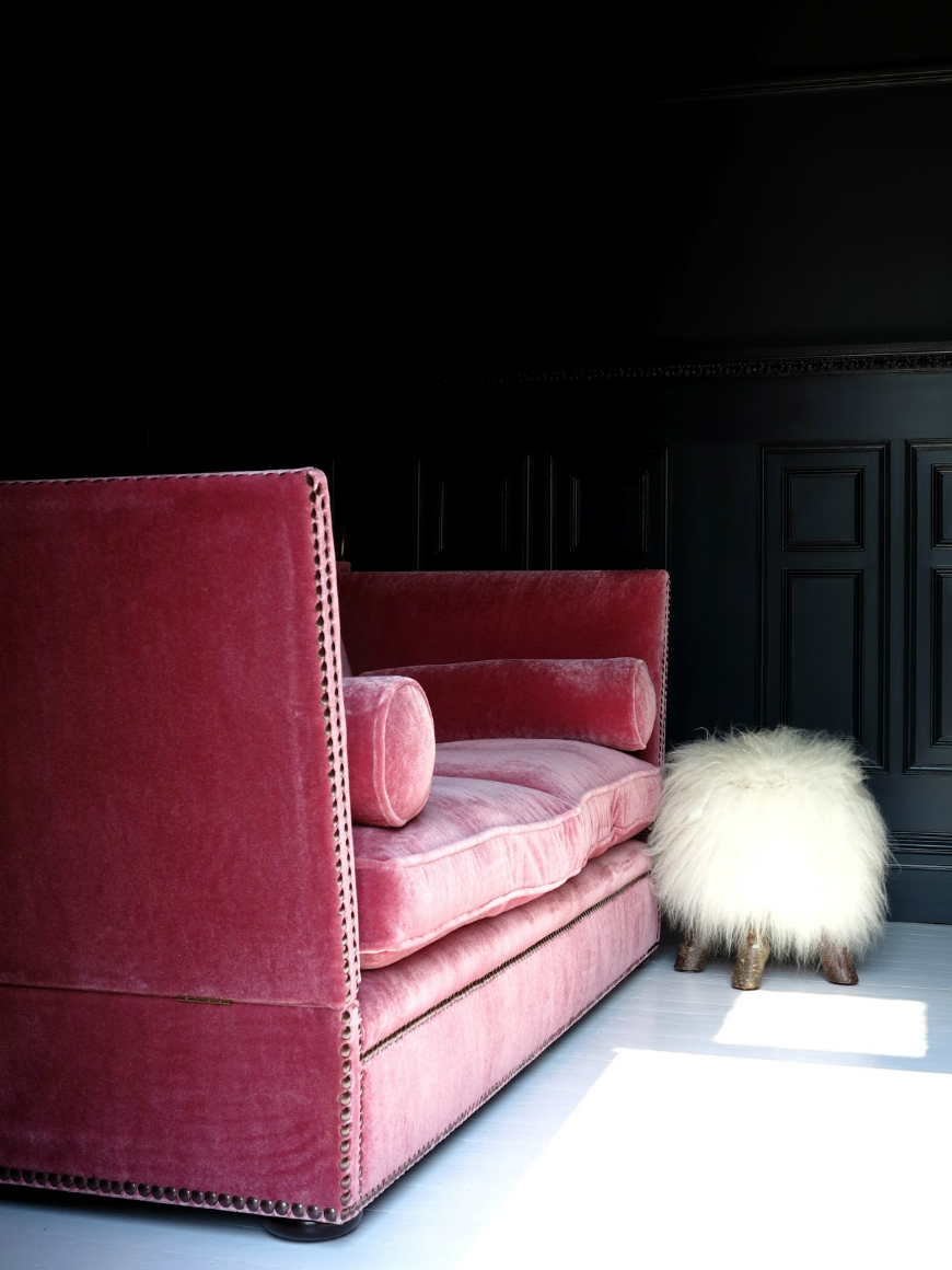 Pink luxury sofa for modern living room