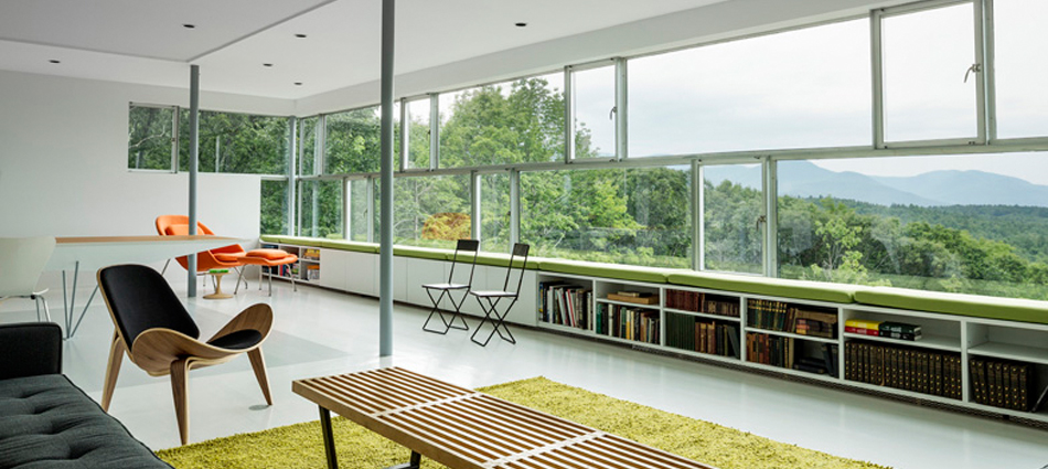 "Tower House — a 2,500 square foot structure on a sloping, wooded site in Ulster County, New York, about 100 miles north of Manhattan was designed by New York City – based Gluck+ as the mountain retreat for one of the firm's principals, Thomas Gluck and his family"