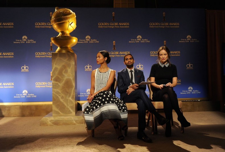 "71st Golden Globe Awards 2014- Olivia Wilde, Zoe Saldana and Aziz Ansari"