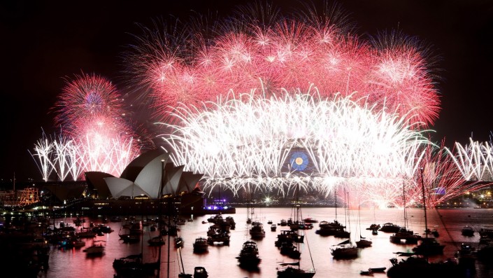 "Celebrating New Year 2014-Sydney- Australia-Fireworks in Sydney Harbour"