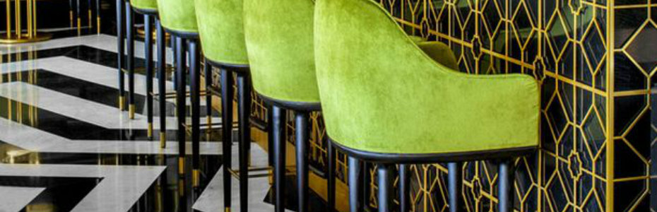 Decorate with rainbow colour counter stools