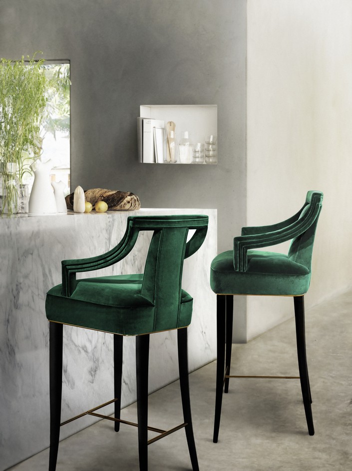 Decorate with rainbow counter stools