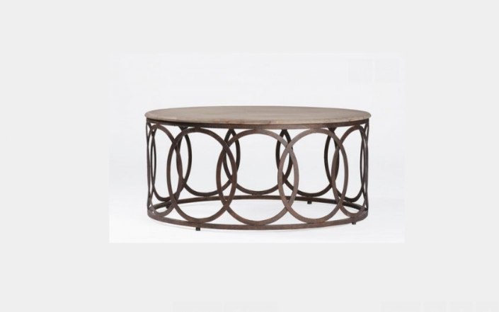 Edgy round coffee tables for modern living room