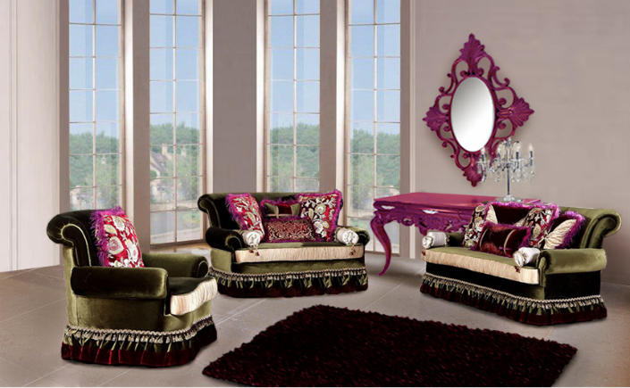 Add high luxury to your modern living room with velvet sofa
