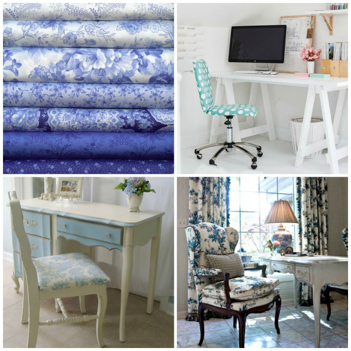 Top 5 Fabrics for Desk Chairs - Blue and White