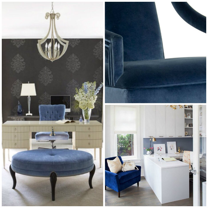 Top 5 Fabrics for Desk Chairs - blue cotton velvet