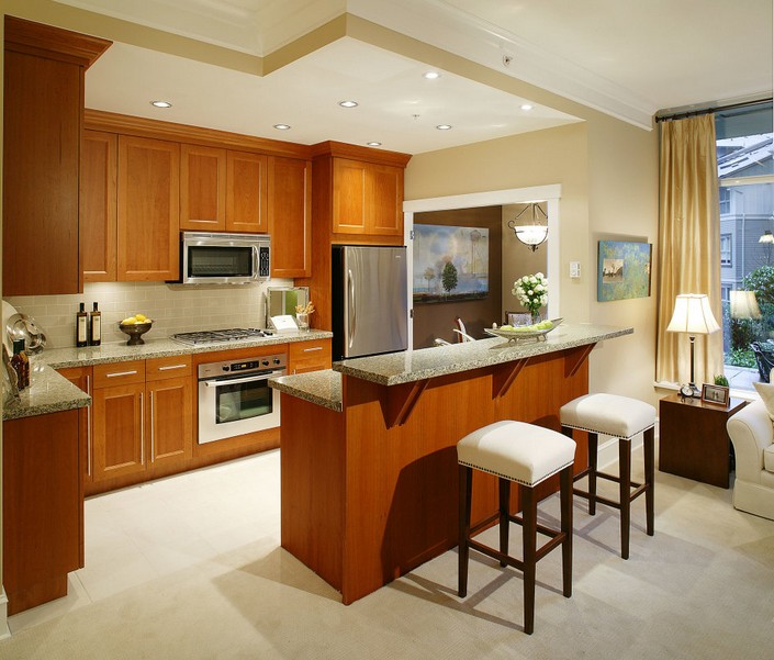 A traditional counter stool in wood is always a good option