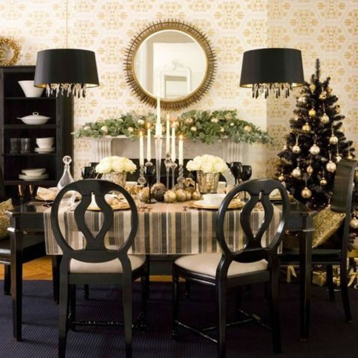 CHRISTMAS DECORATION IDEAS FOR (round dining sets)