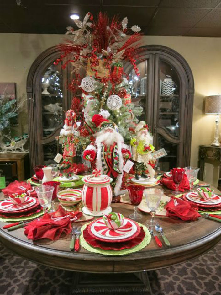 CHRISTMAS DECORATION IDEAS FOR (round dining sets)