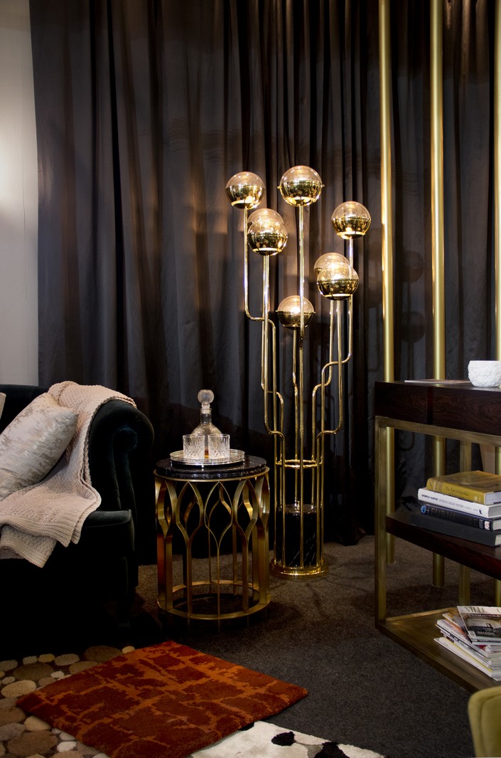 right brass lamp for large living room