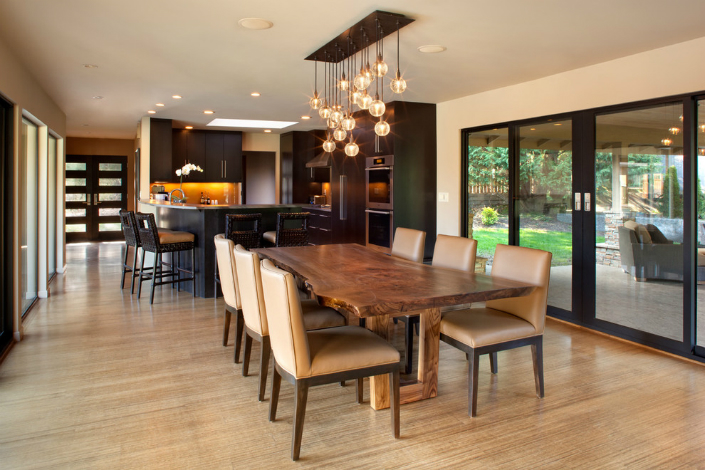 Wood Slab Dining Table Kitchen Contemporary With Ceiling Lighting Chandelier Dark Brabbu Design Forces