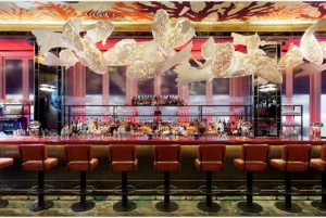 The private dining room for 48 takes it to another level with two live