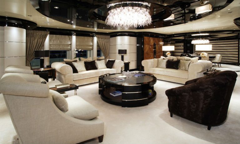 luxury yacht living room