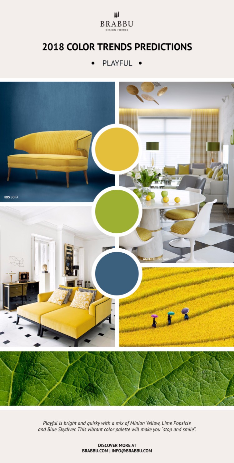 2018 Color Predictions: the design trend guide you must-see. 2018 Trends. Interior Design Trends. Modern Interior Design. #2018colortrends #moderninteriordesign #homedecor. Meet BRABBU's Colorful world of inspirations: goo.gl/ZdXND6
