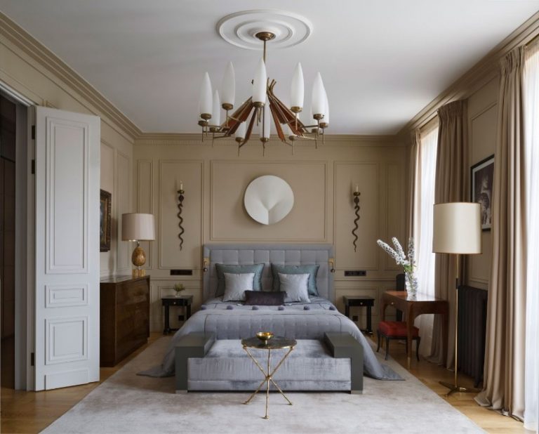 The project in Moscow country-side apartment in Art Deco style.