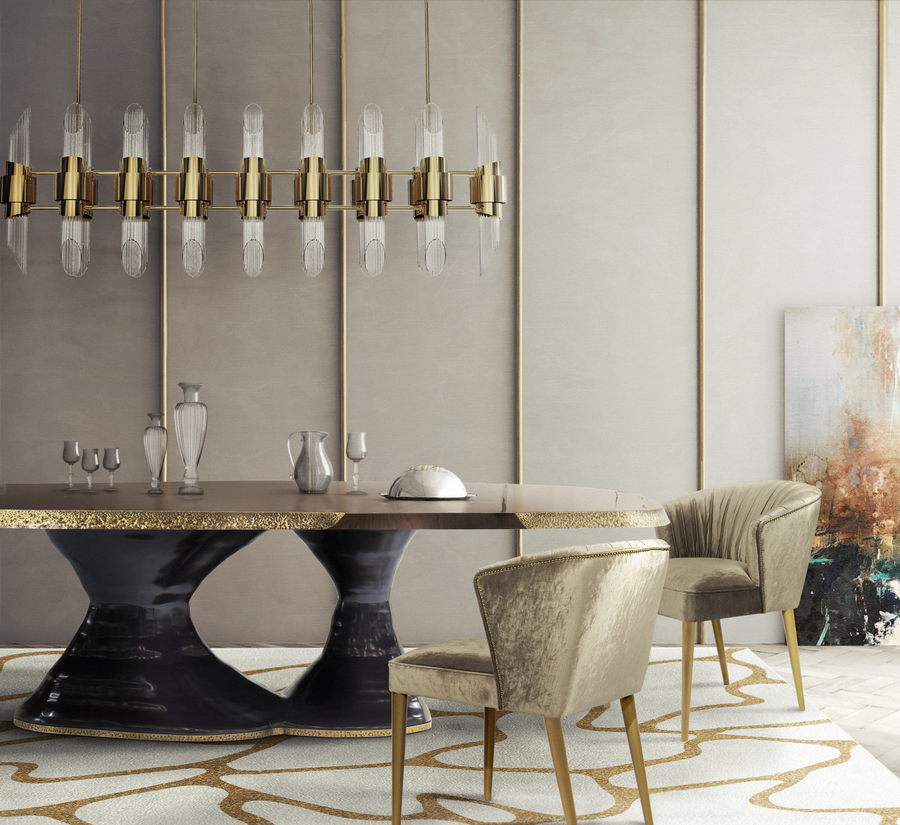 Dining room with PLATEAU DINING TABLE and NUKA DINING CHAIR