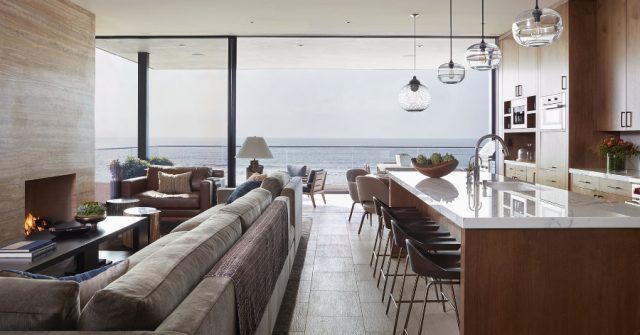 The living room , kitchen, breakfast area, and terrace are all located ...
