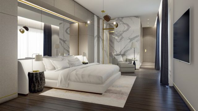 A calm bedroom has the perfect vibe to relax after a stressful day of ...