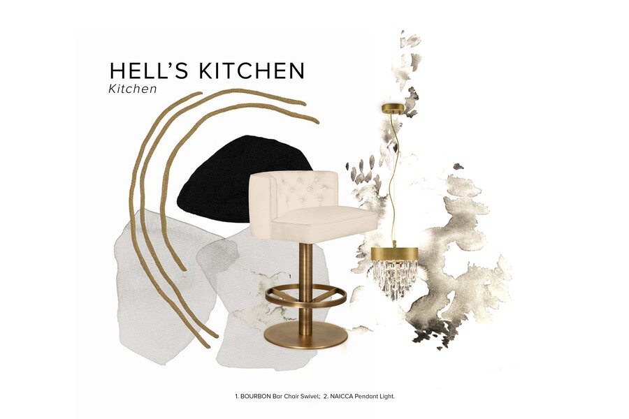 Moodboard of Hell's Kitchen, the Kitchen of the Empire Penthouse in New York