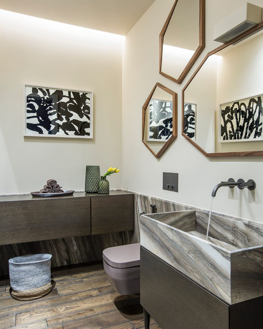 Milan and Rome Modern Interior Design + Andrea Castrignano + custom-made bathrooom