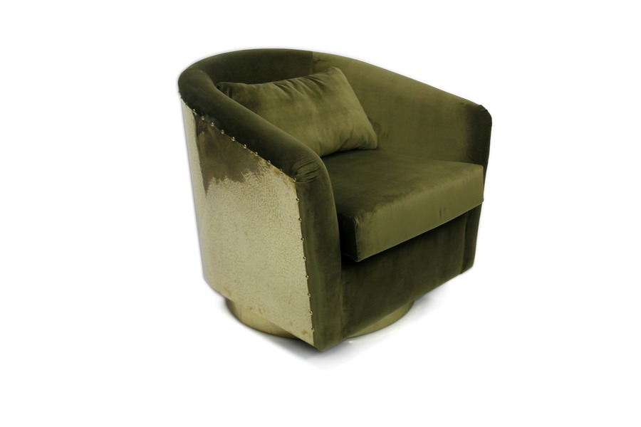 modern round back armchair