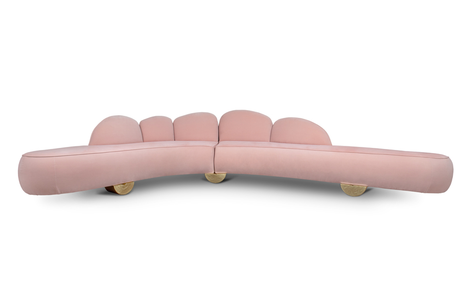 modern curved sofa
