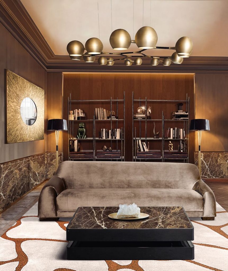 modern brown velvet sofa