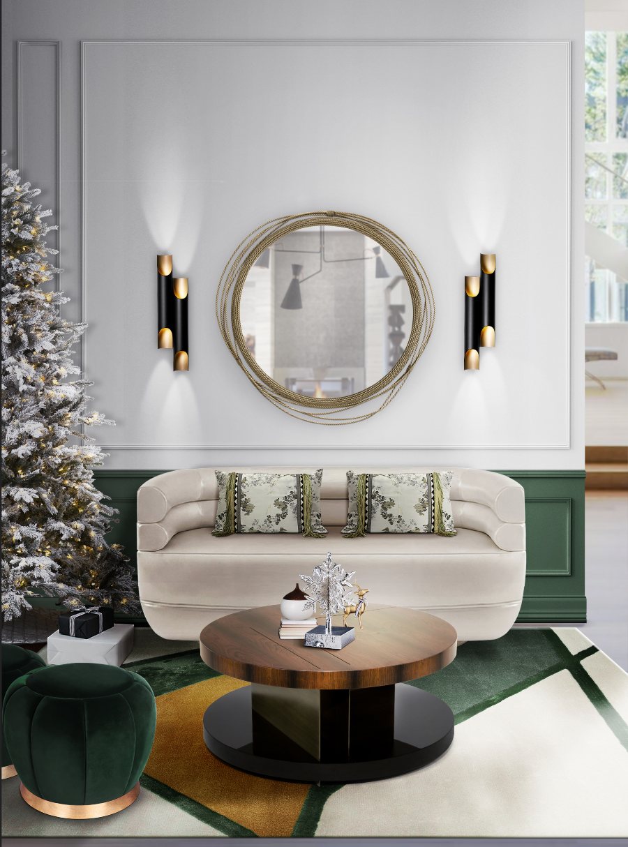 holiday decor with white and green decor