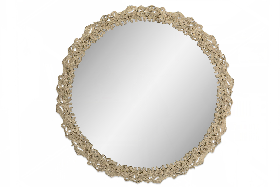 trending mirror design round golden mirror