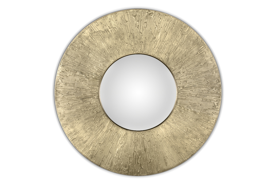 trending mirror design round golden mirror