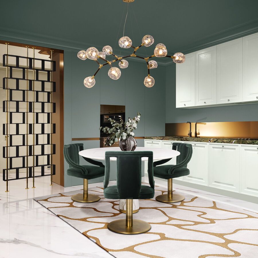 contemporary dining room with modern dining chair