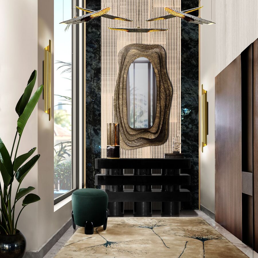 Contemporary Hallway design in brown tones