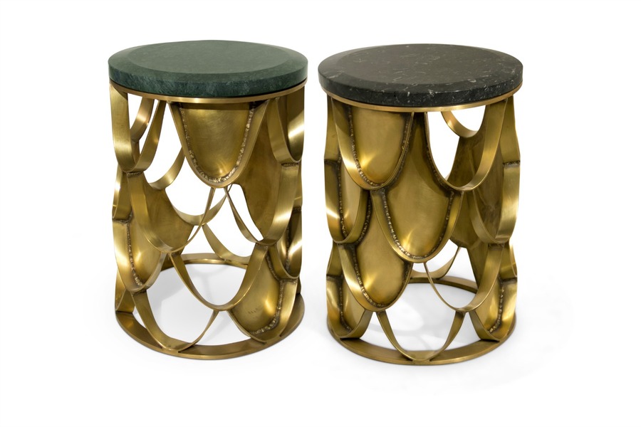 modern collection of golden side tables