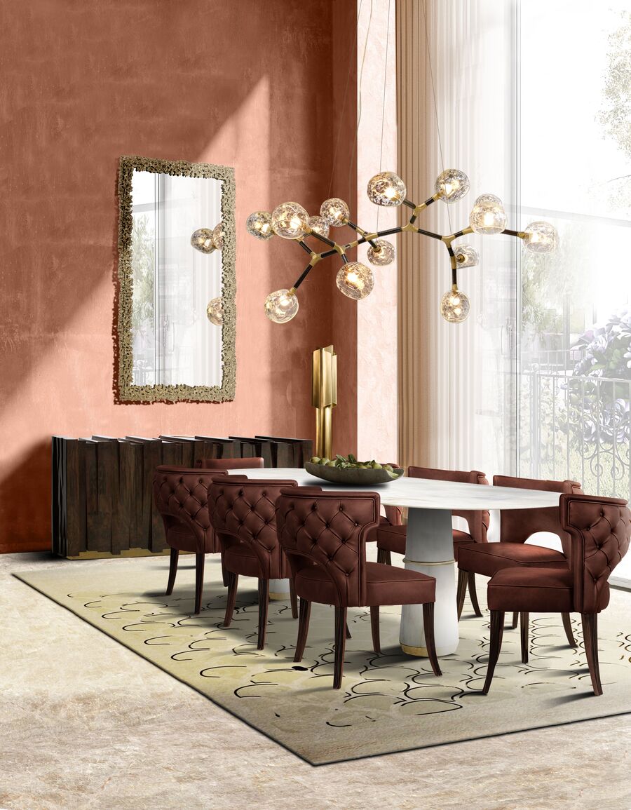 Luxurious Leather Furniture for your Home red leather dining chairs in modern dining room