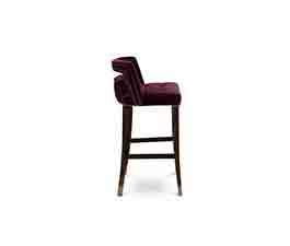 NAJ Bar Chair Contemporary Design by BRABBU is a velvet bar stool with back which will fulfill any interior decor.