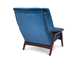 INCA Armchair Mid Century Modern Design by BRABBU recalls the Inca Empire in the shape of a velvet armchair.
