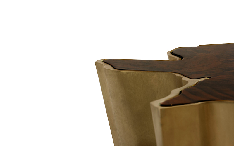 SEQUOIA Brass Small Side Table Modern Design by BRABBU is a living room furniture piece ideal for a modern home decor.