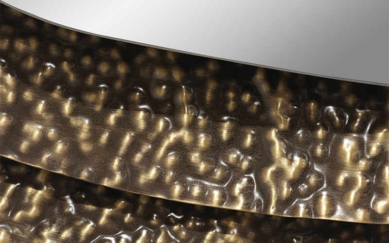 KUMI II | Hammered Aged Brass Mirror Contemporary Design by BRABBU