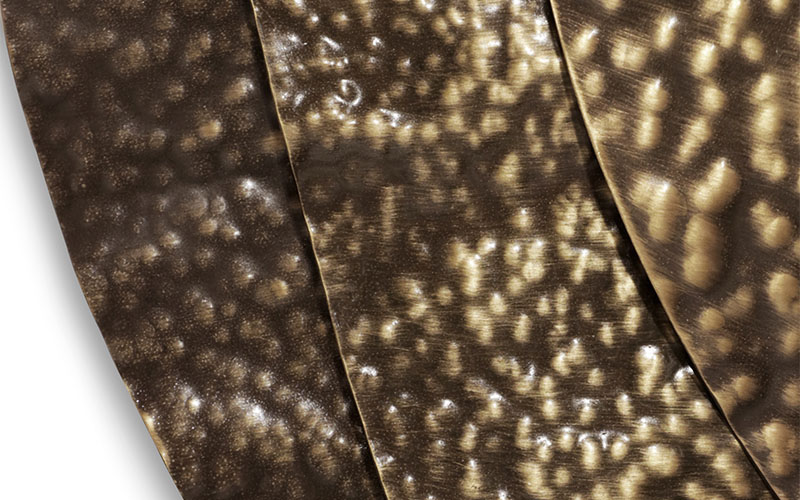 KUMI II | Hammered Aged Brass Mirror Contemporary Design by BRABBU