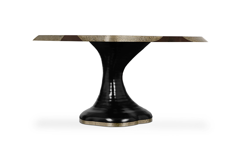 PLATEAU II | Walnut Root Veneer Dining Table Contemporary Design by BRABBU